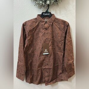 Ariat Men's Rust Paisley Button Down Shirt